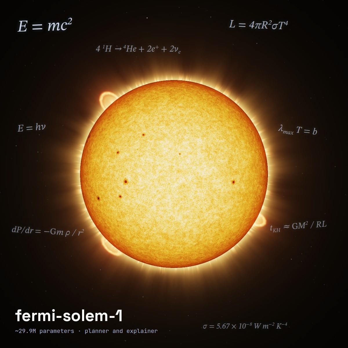 fermi-solem-1: the Sun with physics equations